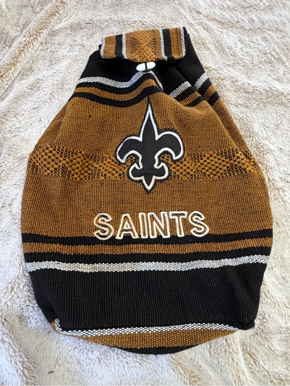 New Orleans Saints Woven Backpack Baja Boho Fleur de Lis NFL Football Bag
